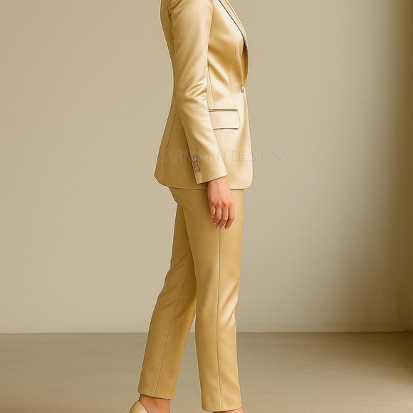 Women's Gold Two-Piece Suit - Picture 3 of 13